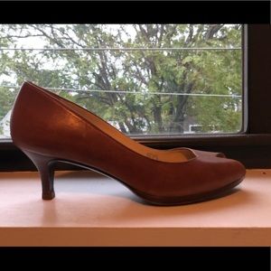 Cole Haan platform peep toe shoe